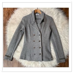 Motel Double Breasted Sweater Blazer Jacket Gray Size Medium